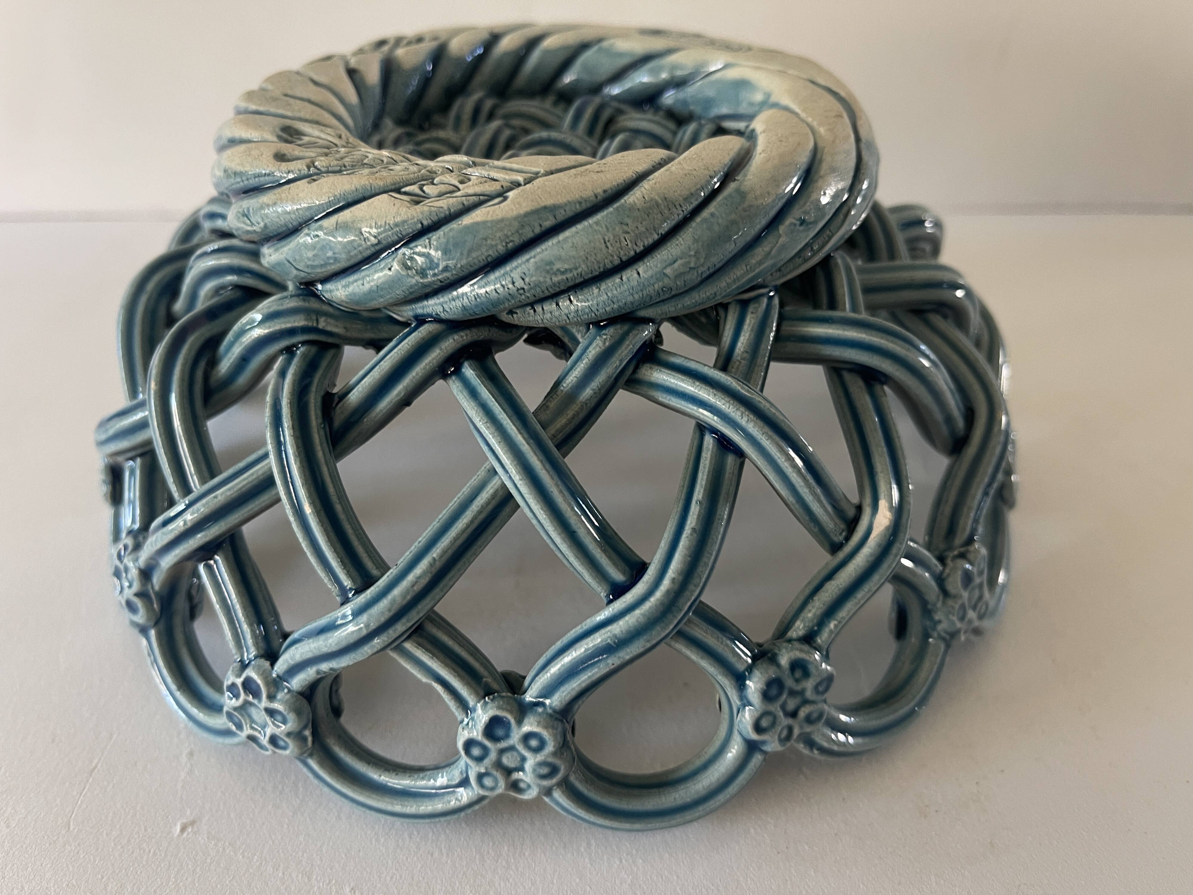 Round braided ceramic bowl by Pichon Uzés