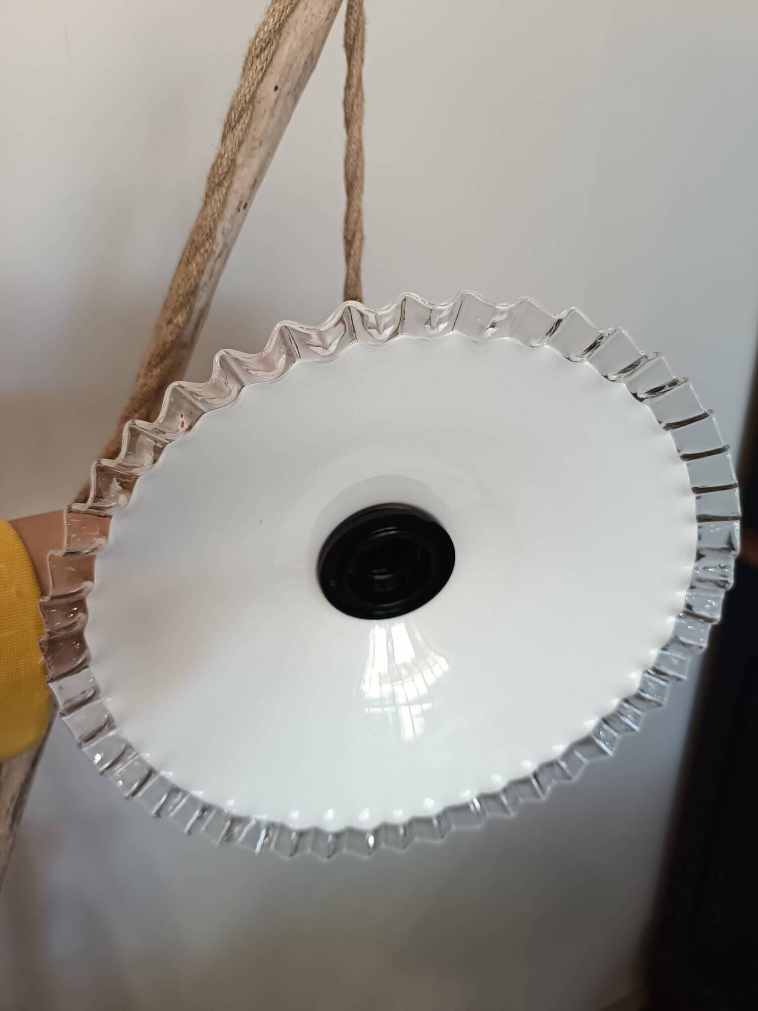 Lampe baladeuse vintage en verre Blanc