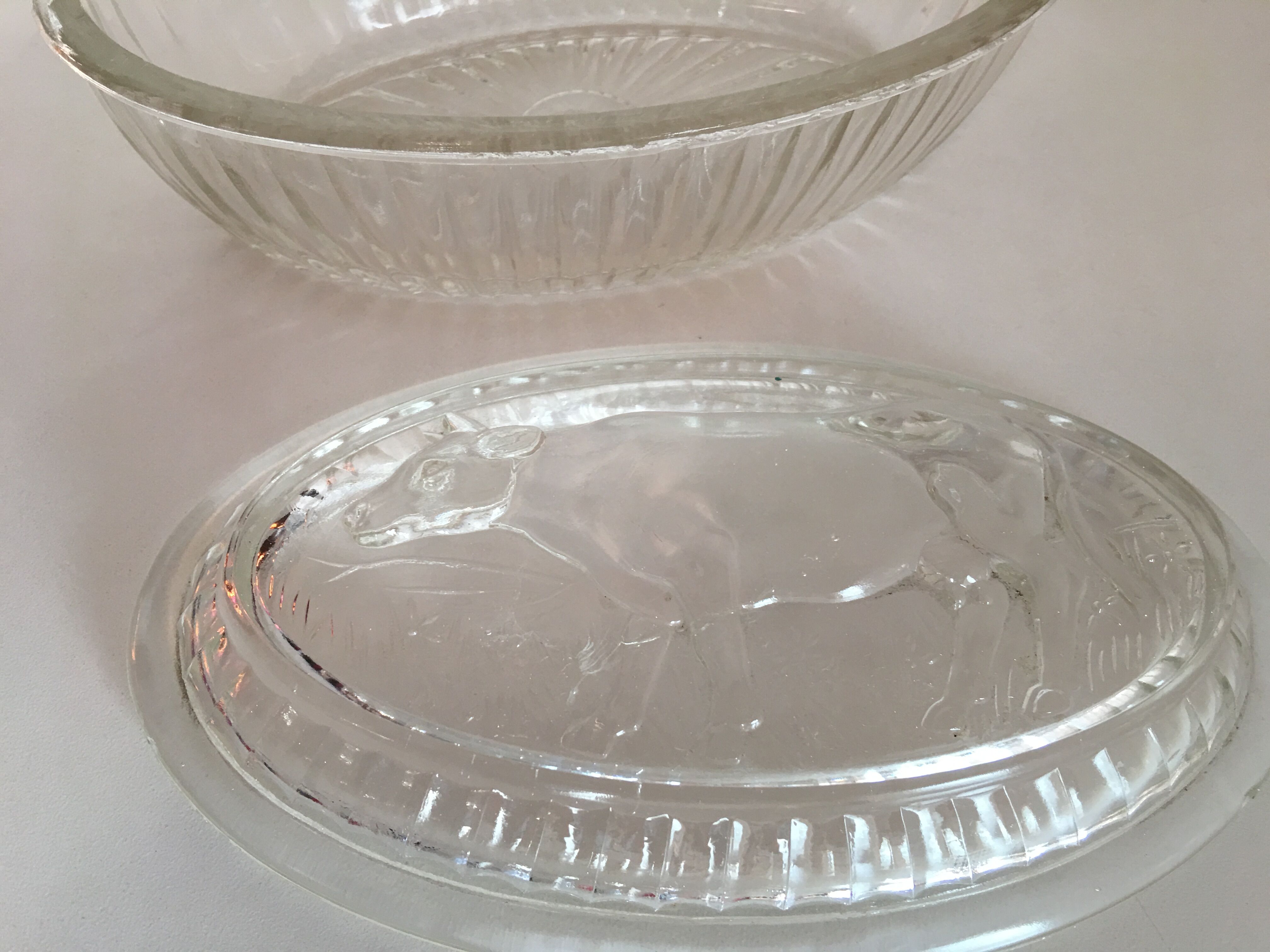 Butter glass cow motif 1950/60