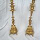 Pair of antique candelabra in gilded spelter – Louis XV style – 41 cm