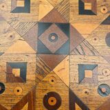 Pedestal table marquetry