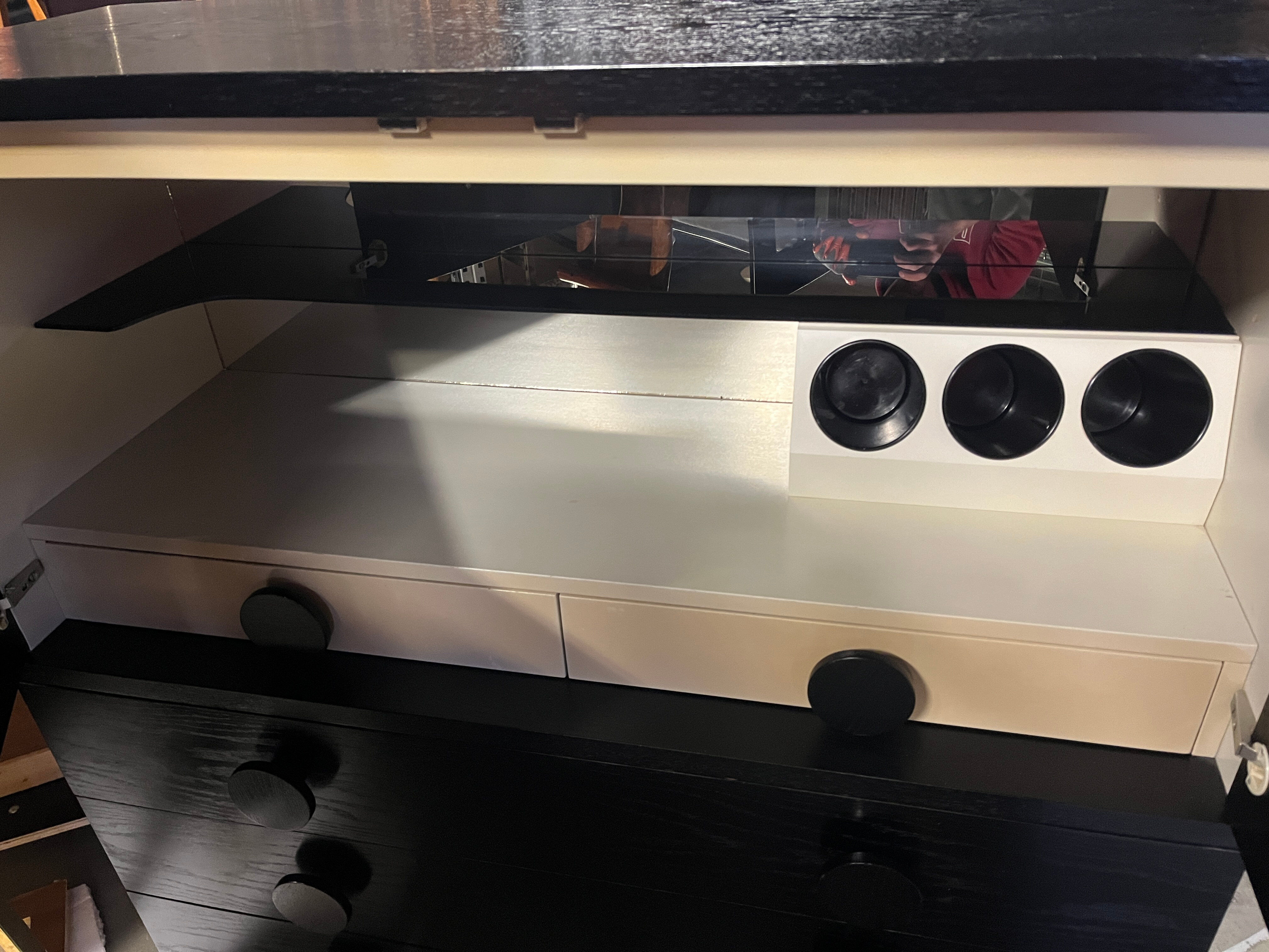 Black brutalist bar cabinet, 1970s