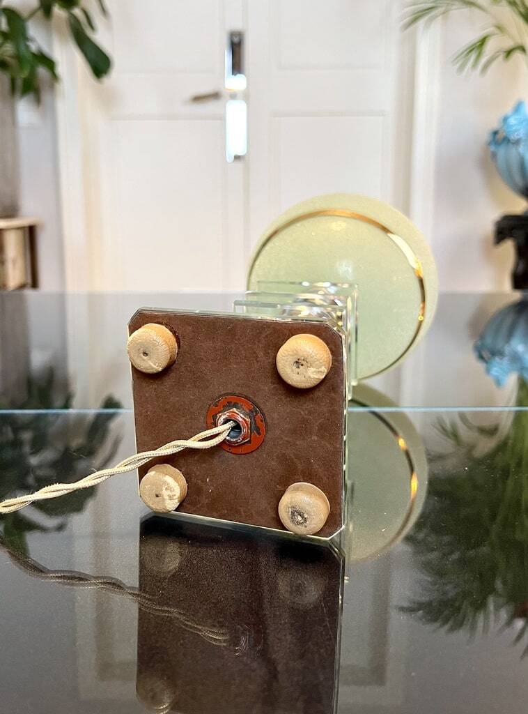 Art Deco Lamp with Glass Plates - Mirror - Globe - Vintage Lighting