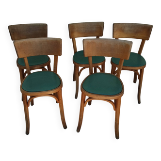 Set of 5 Baumann Picot bistro chairs