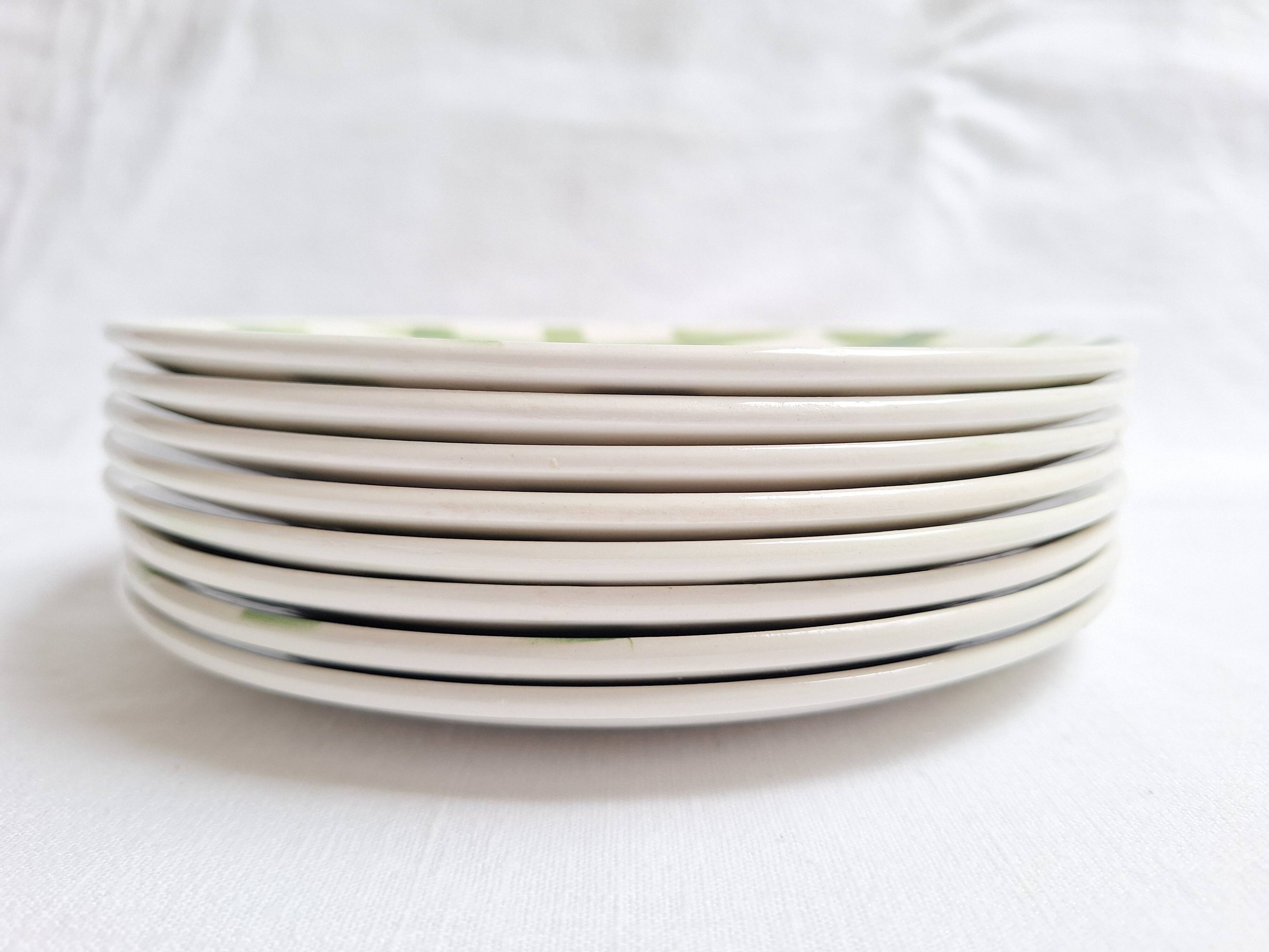 Assiettes à dessert Moulin des Loups - Modèle Nappe vert