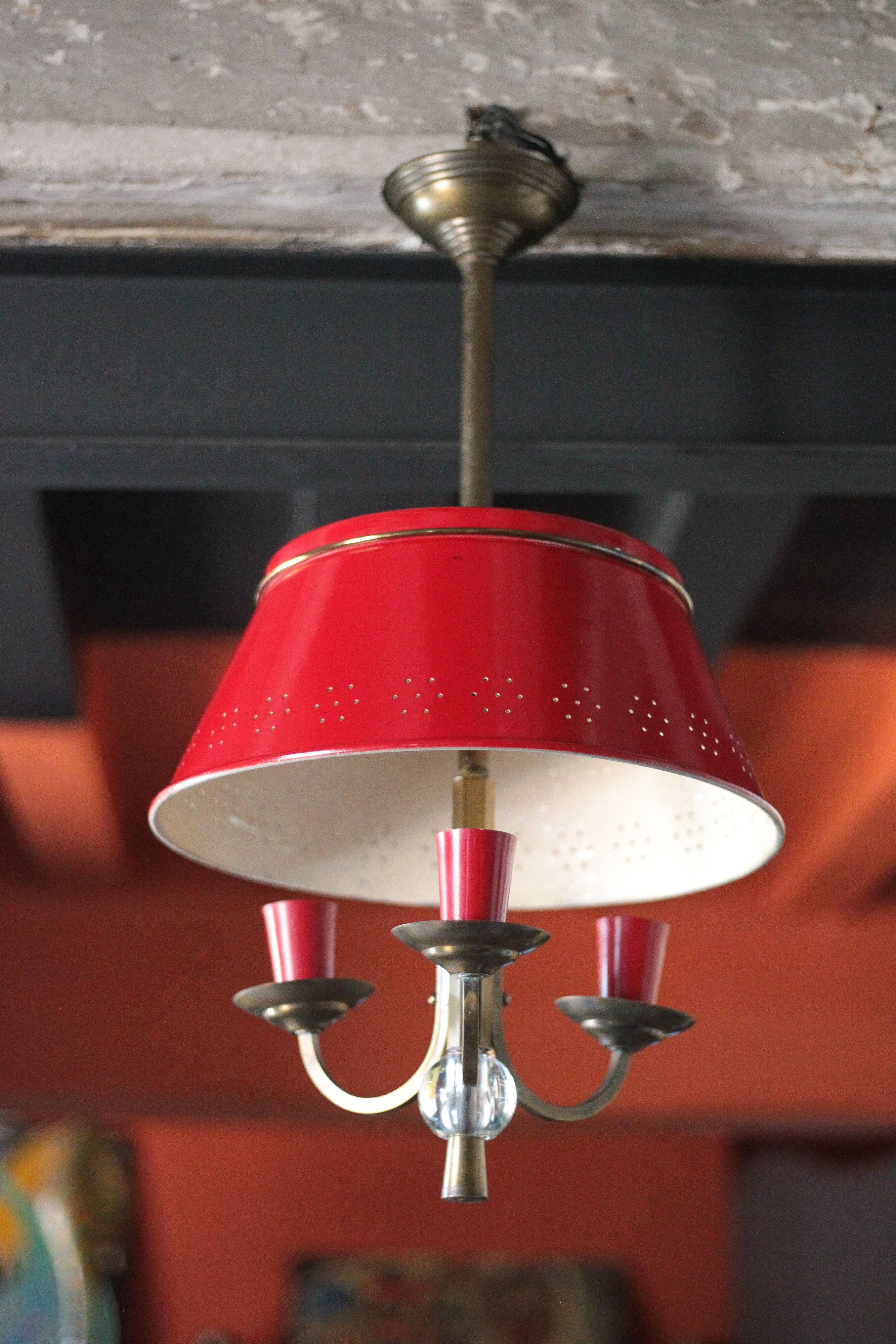 Suspension hot water bottle 3 lights, ceiling lamp, chandelier, vintage ceiling light