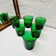 Set of 6 moss green water glasses