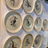 Many vintage flat plates from Sarreguemines.