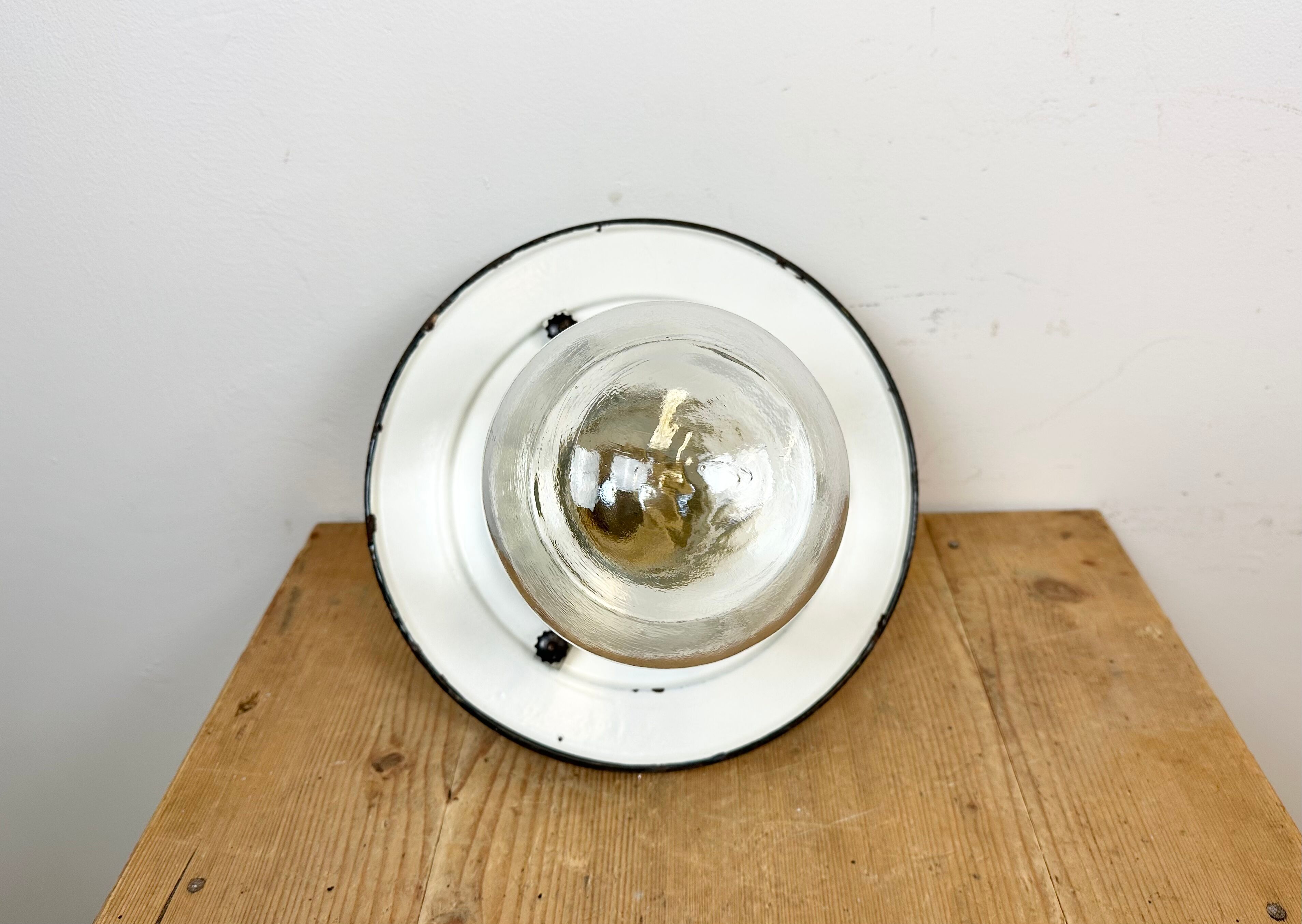 Green Enamel and Cast Iron Industrial Pendant Light, 1960s