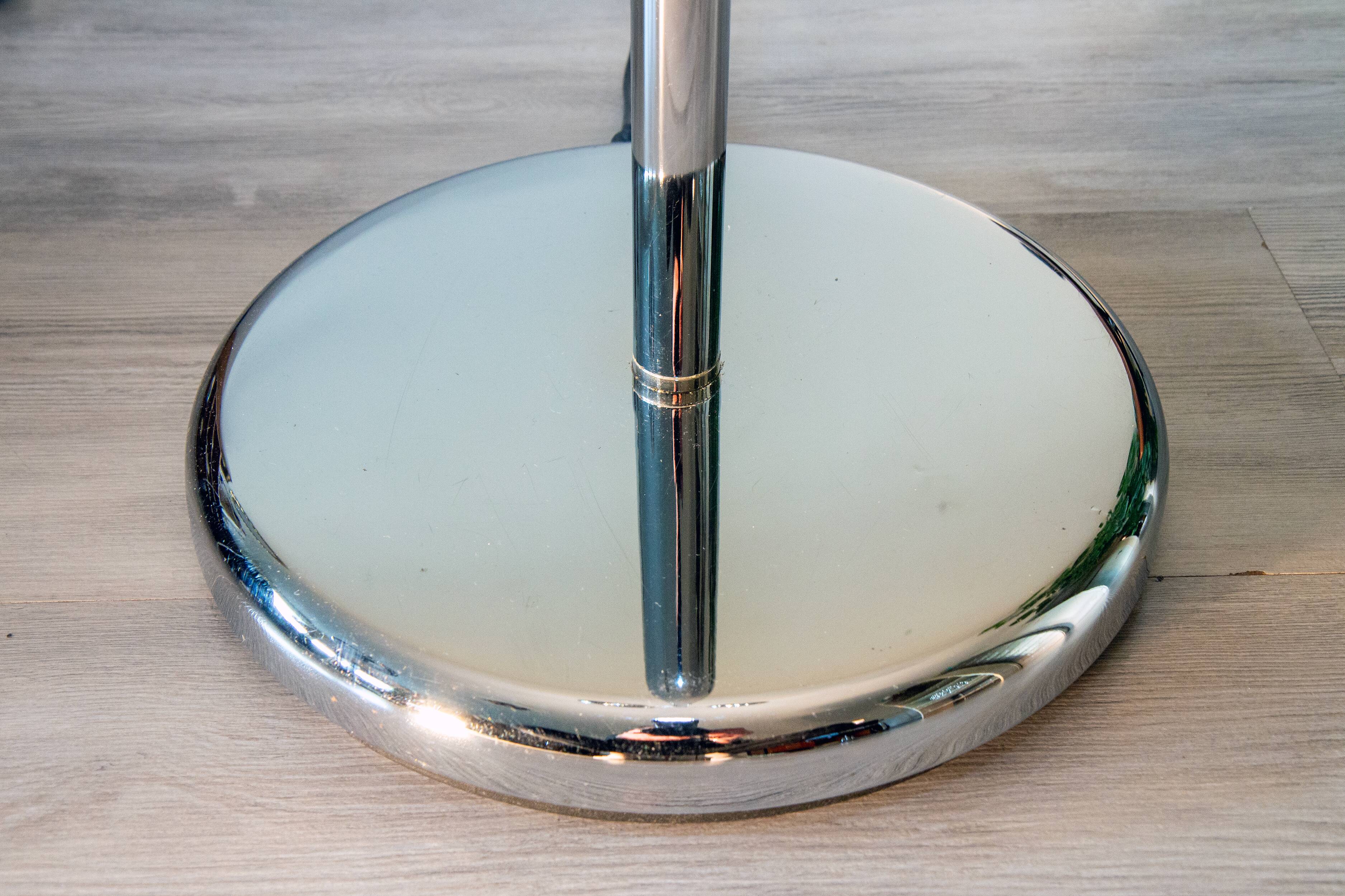 Space age eye ball floor lamp, chrome steel