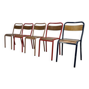 5 chaises métal style industriel,