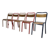 5 chaises métal style industriel, vintage