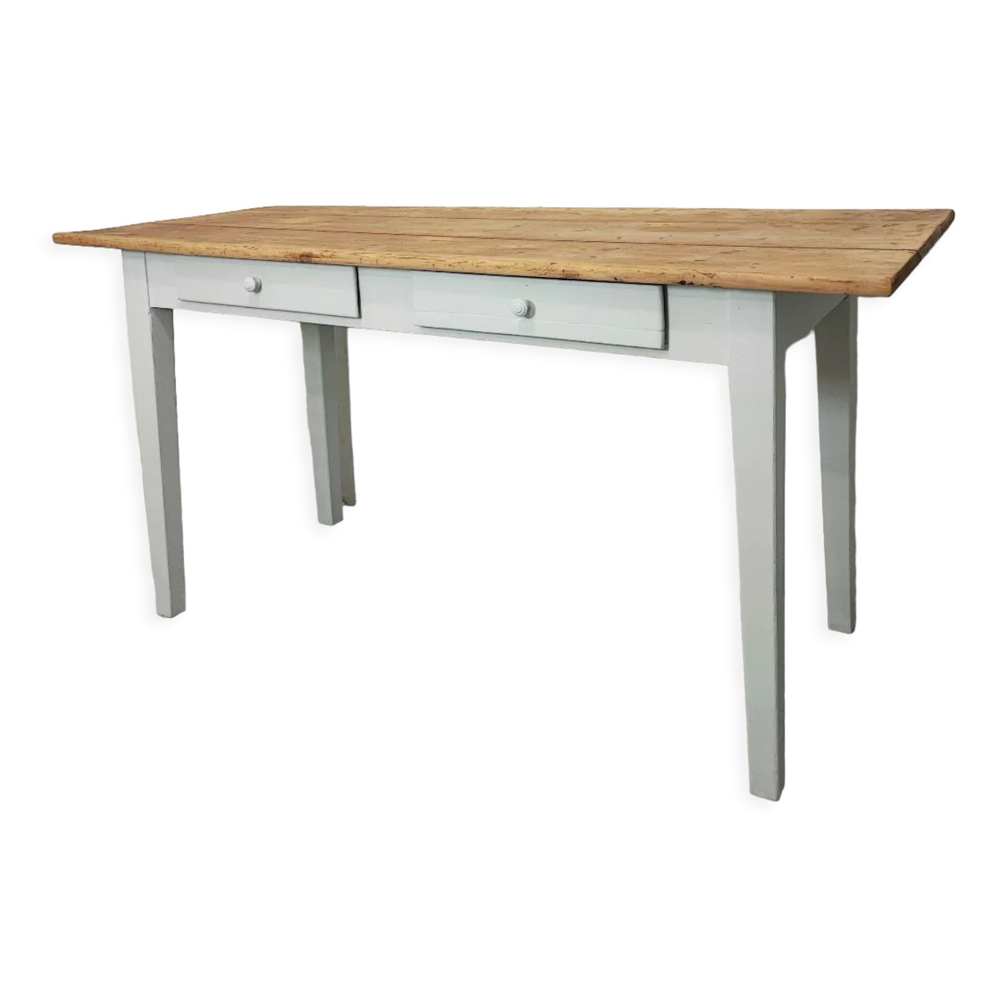 Table de ferme 2 tiroirs