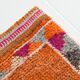Tapis Kilim Vintage Orange et Rose, Motifs Géométriques, 77x326 Cm