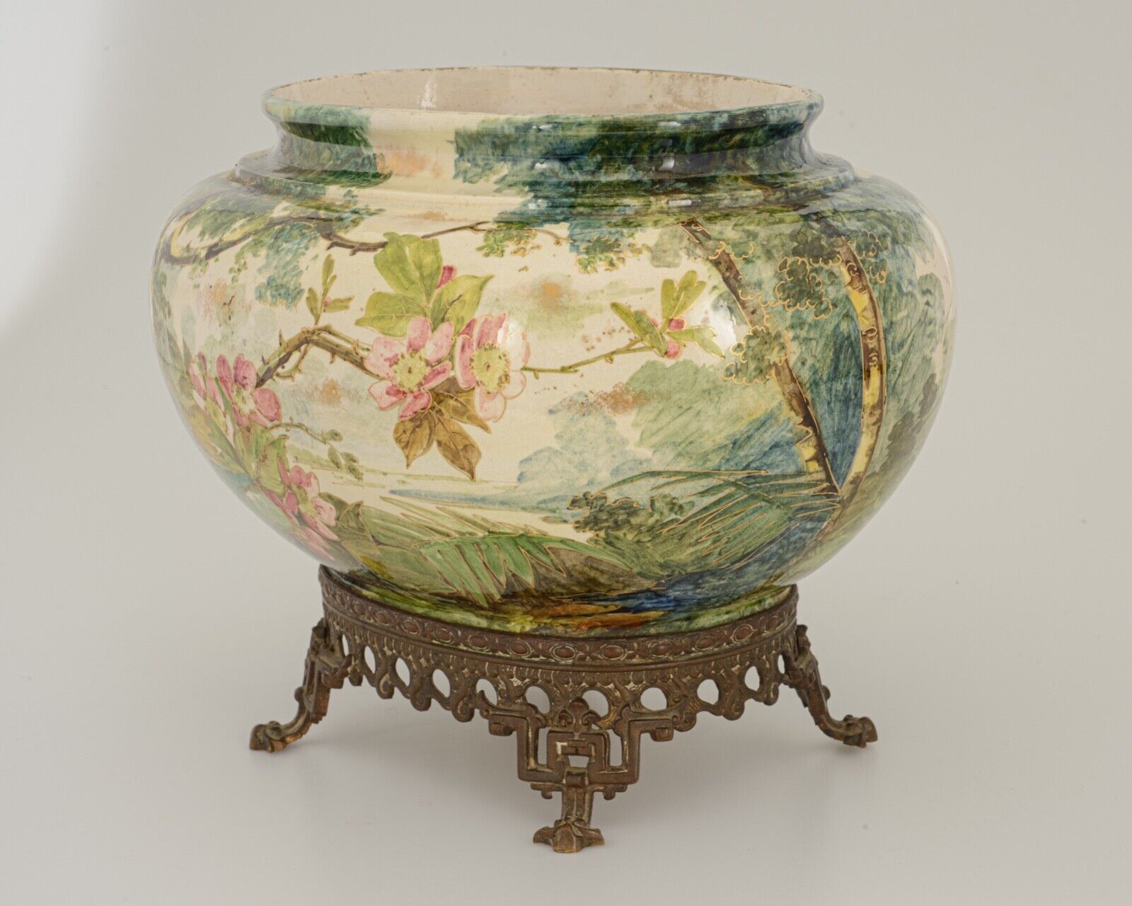 Cache pot slip impressionist 1900 japanese base montigny nineteenth