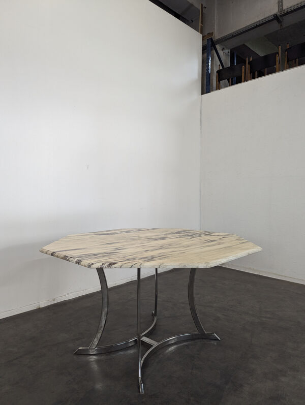 Table à manger octogonale en marbre Roche Bobois