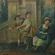 Painted wooden trumeau mirror, Louis XV style – first part of the 20th century