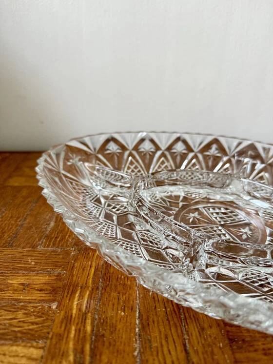 Cut glass appetizer dish