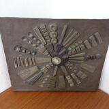 Brutalist Ceramic Wall Panel, 1960s