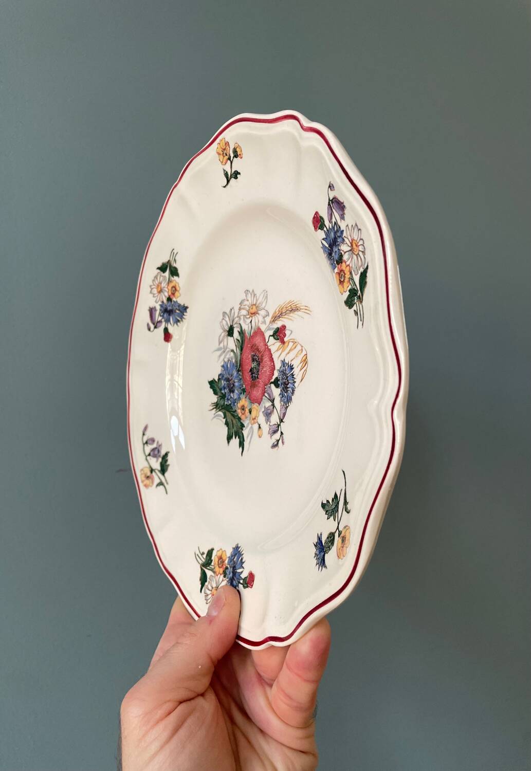 Series of 14 Sarreguemines France flat plates, Agreste collection