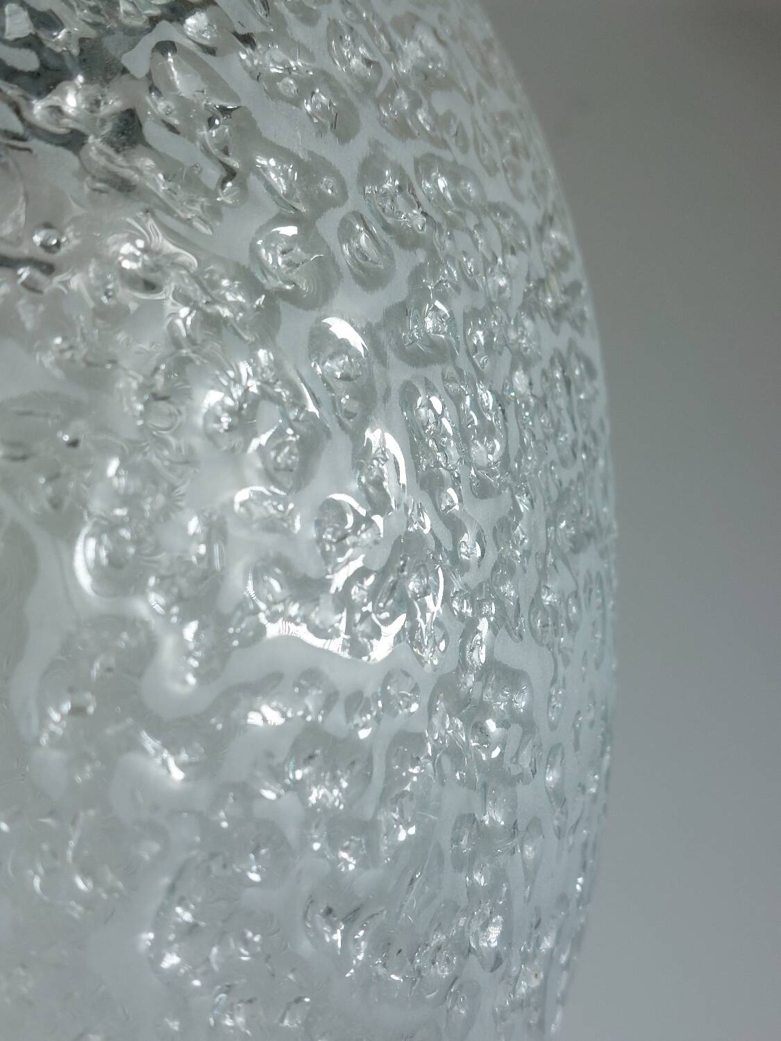 Vintage brass and frosted glass suspension, mid-century style, Doria Germany.