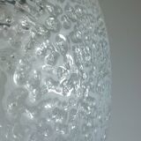 Vintage brass and frosted glass suspension, mid-century style, Doria Germany.