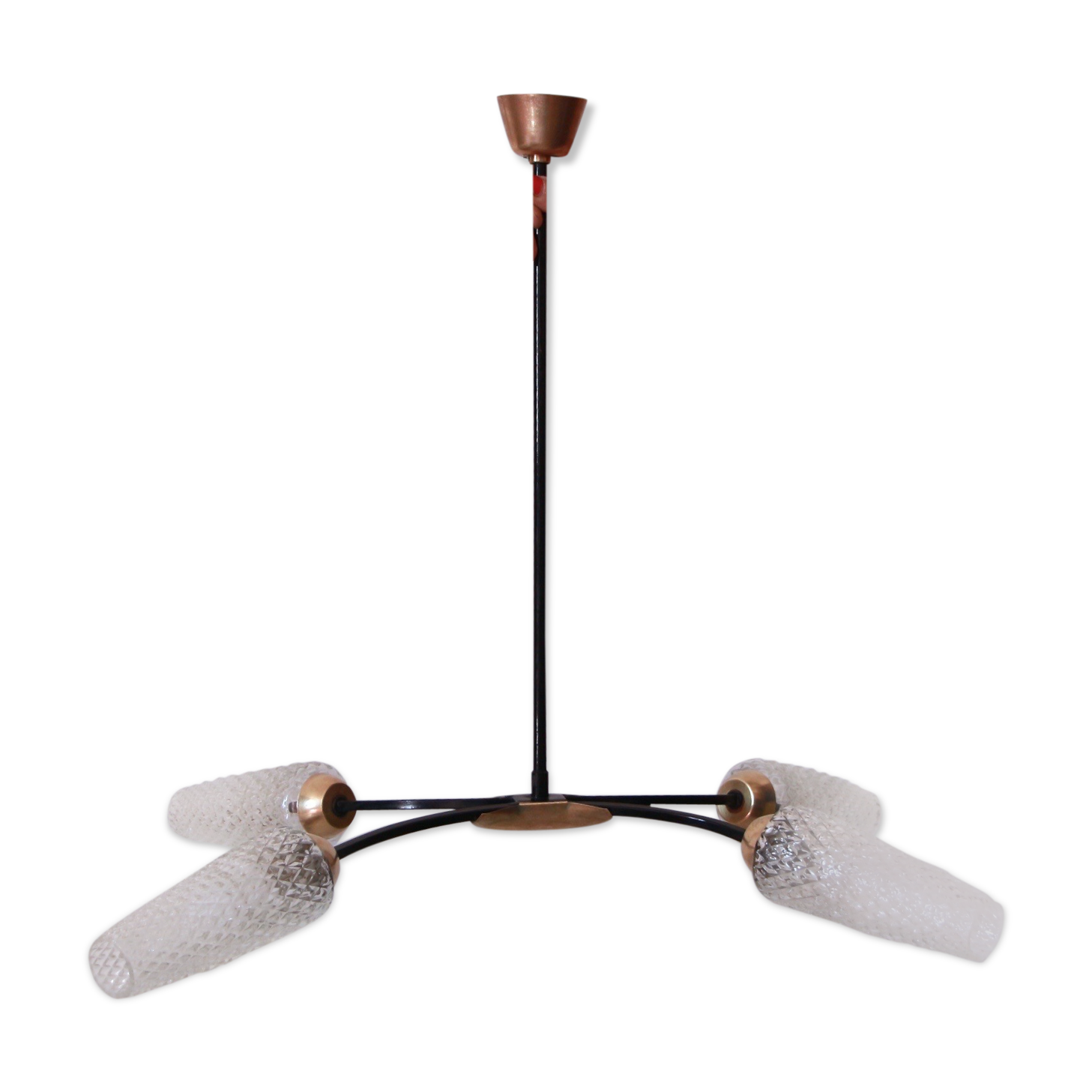 Lustre 4 tulips and brass