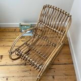 Fauteuil à bascule en rotin pour enfant