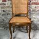 Chairs (lot of 6) Louis XV style in solid walnut caned 1940