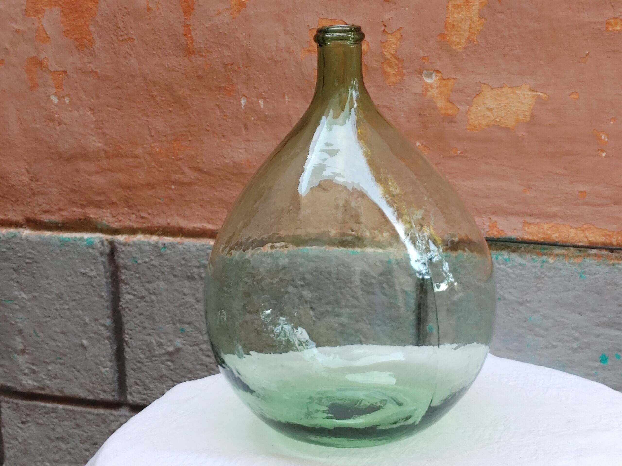 Dame Jeanne old bubbled glass - 15 liters - height 42 cm (BB)