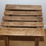 Dark oak slatted beech stool
