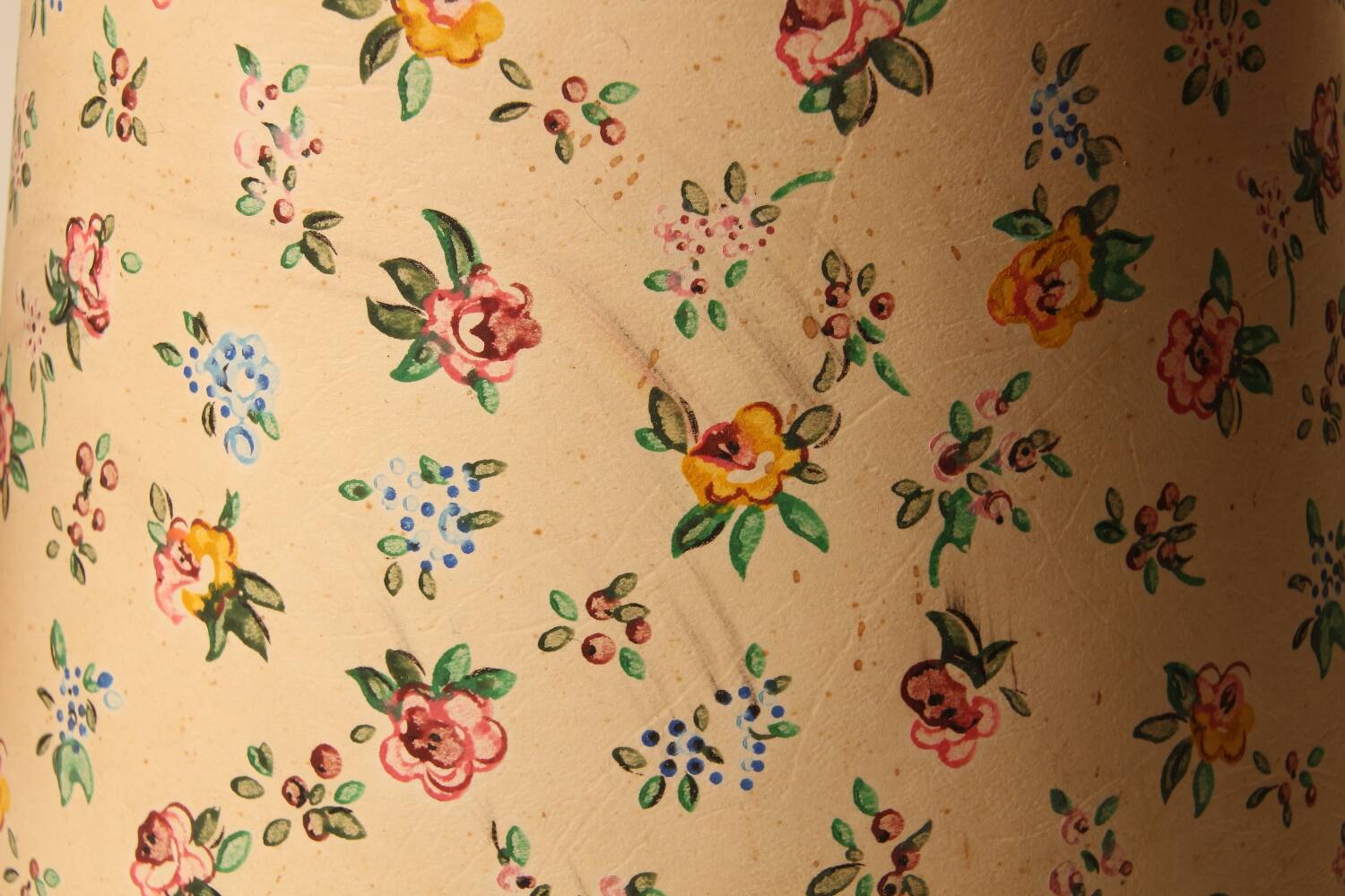 Pair of lamps with hand-painted floral shades