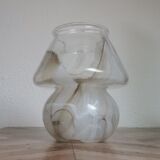 Vase champignon verre marbré