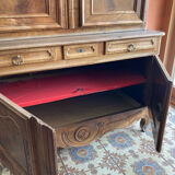High art nouveau sideboard with 2 bodies in walnut