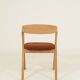 Set of 6 Dining Chairs – Natural Oak & Terracota Upholstery