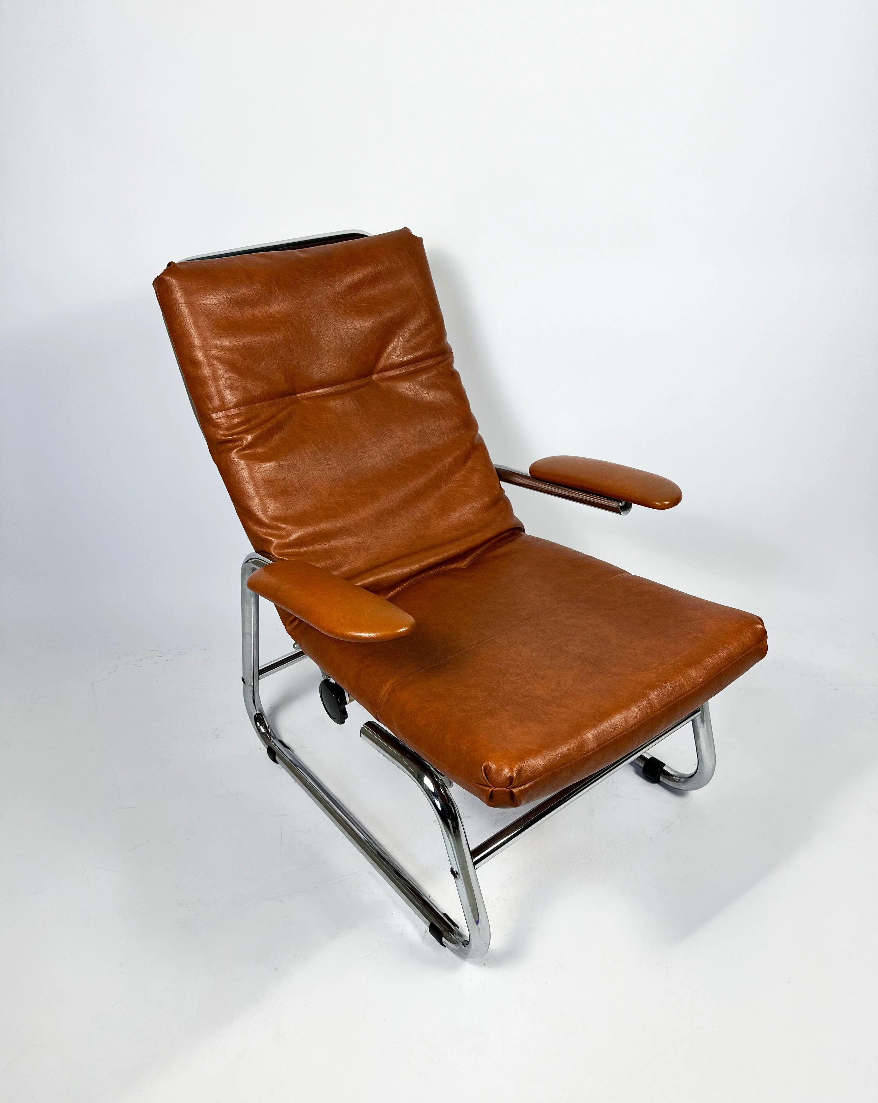 1970s Chrome Recliner - Perfect condition, pure 70s style.