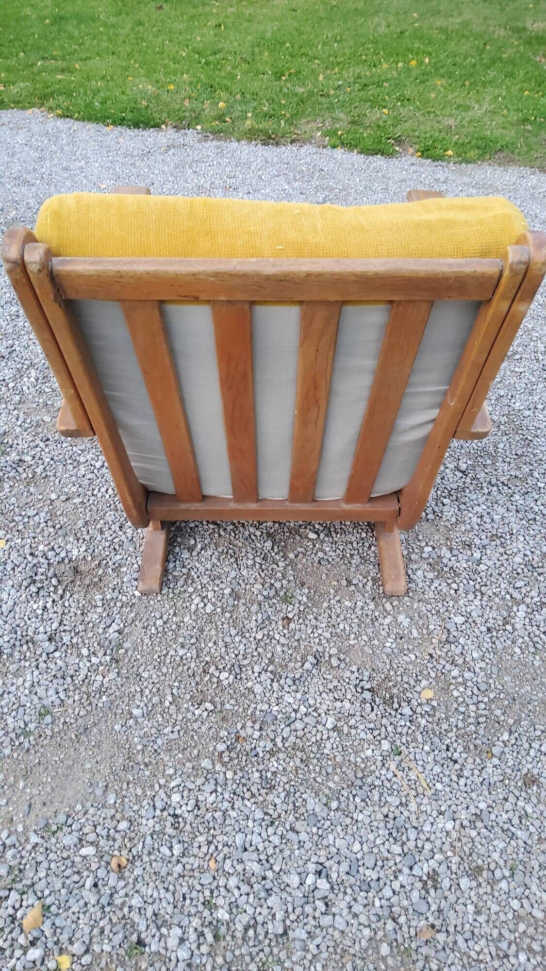 Sleigh armchair of the 40s/50s in oak
