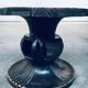 Handcrafted Low Stool in Carved Stained Wood, Africa, 1950s