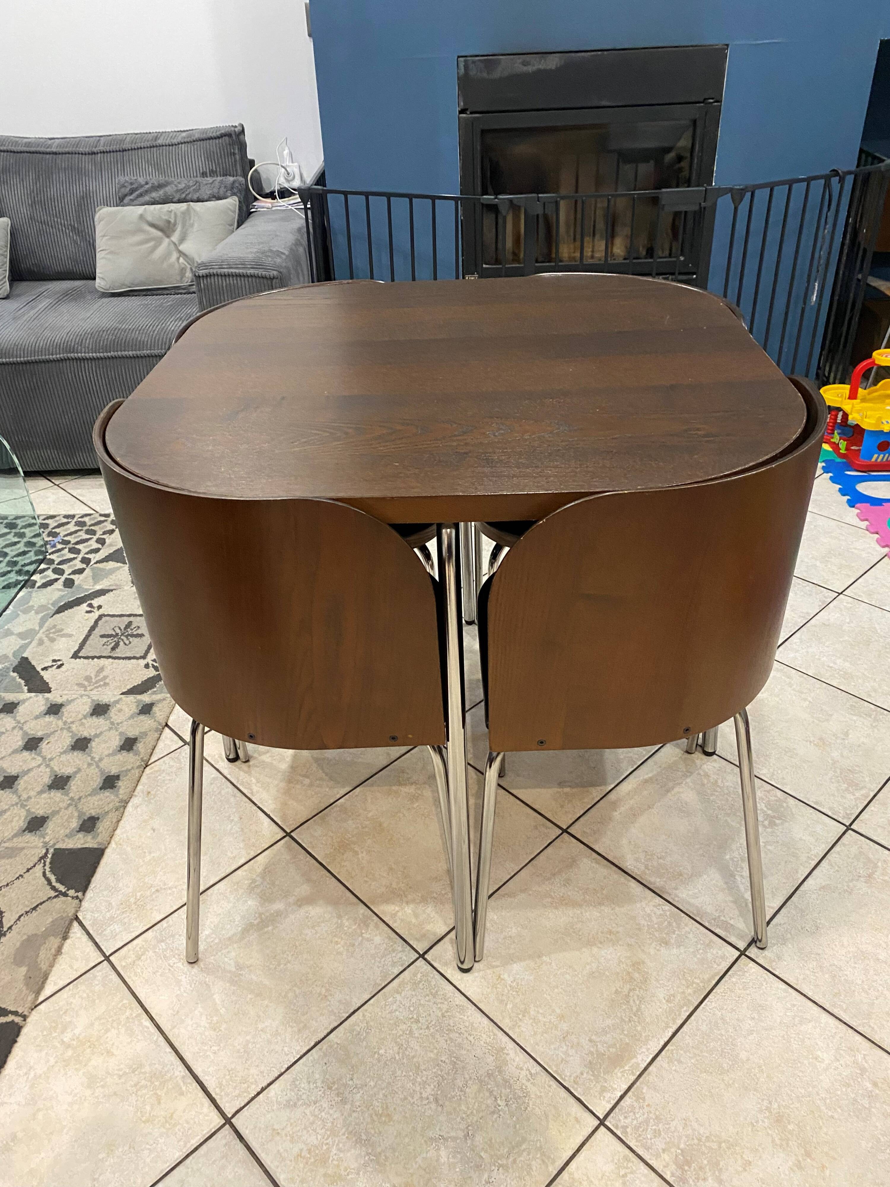 Teak table and 4 chairs set fusion model by Sandra Kragnert for Ikea Swedish 1990s