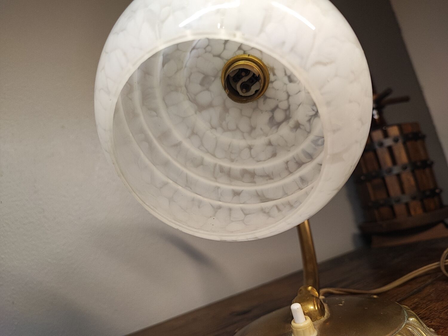 Desk lamp art deco glass Clichy