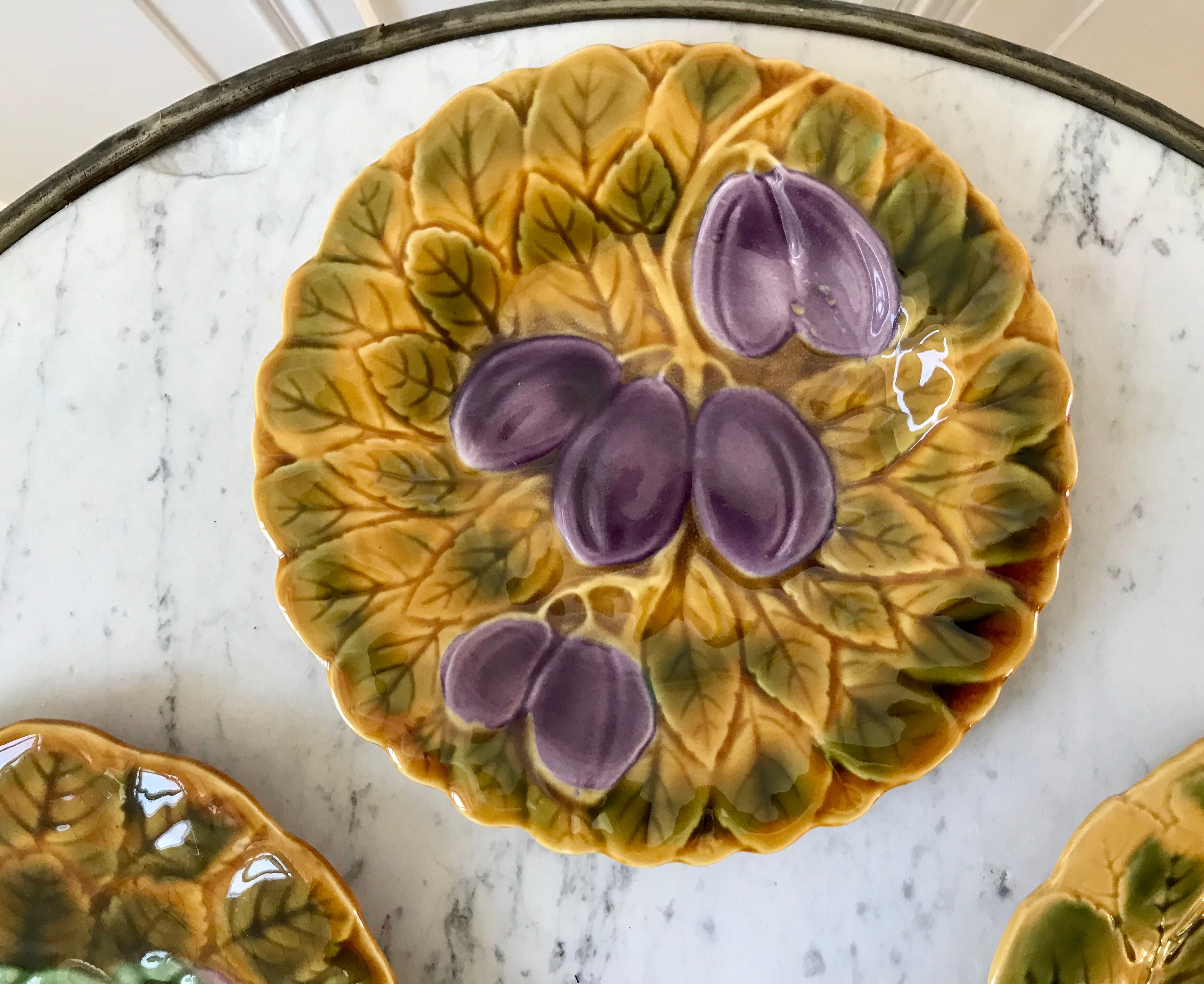 Set of 5 dessert plates in Sarreguemines 60s