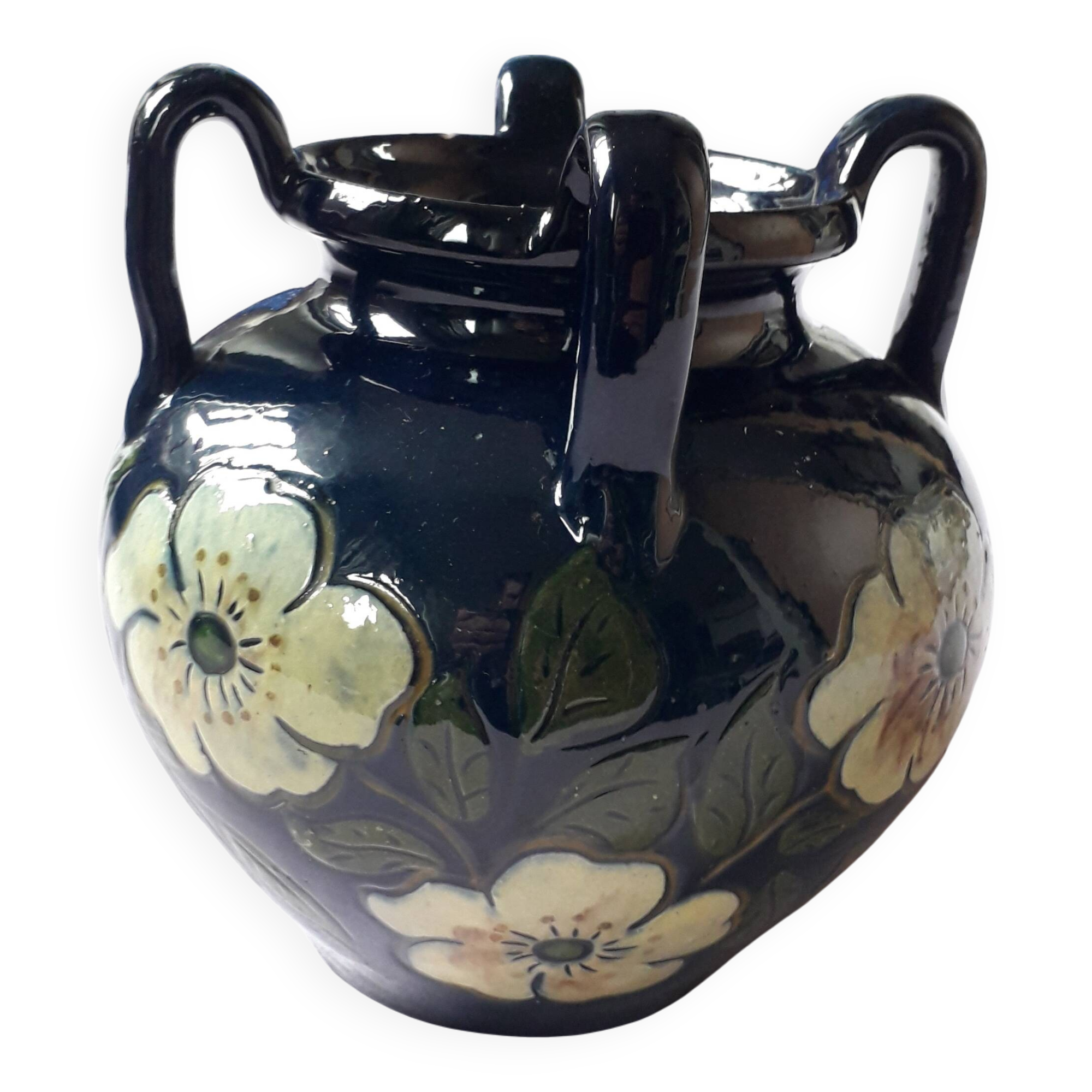 Very original old art nouveau vase with floral decoration