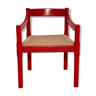 Chaise Carimate en bois peint en rouge Vico Magistretti  | italie | 1959