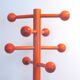 Portemanteau italien en bois orange années 70
