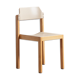 Massive beech chair, seated and restored back