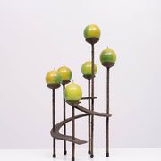 Vintage spiral wrought iron candle holder 1970s Austria