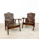 Paire de fauteuils en bois de teck sculpté Indonésie