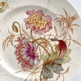 Low polychrome ironstone compote dish "Poppy" KG Lunéville