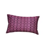 Burgundy and pink Kachin cushion cover (RIDA)
