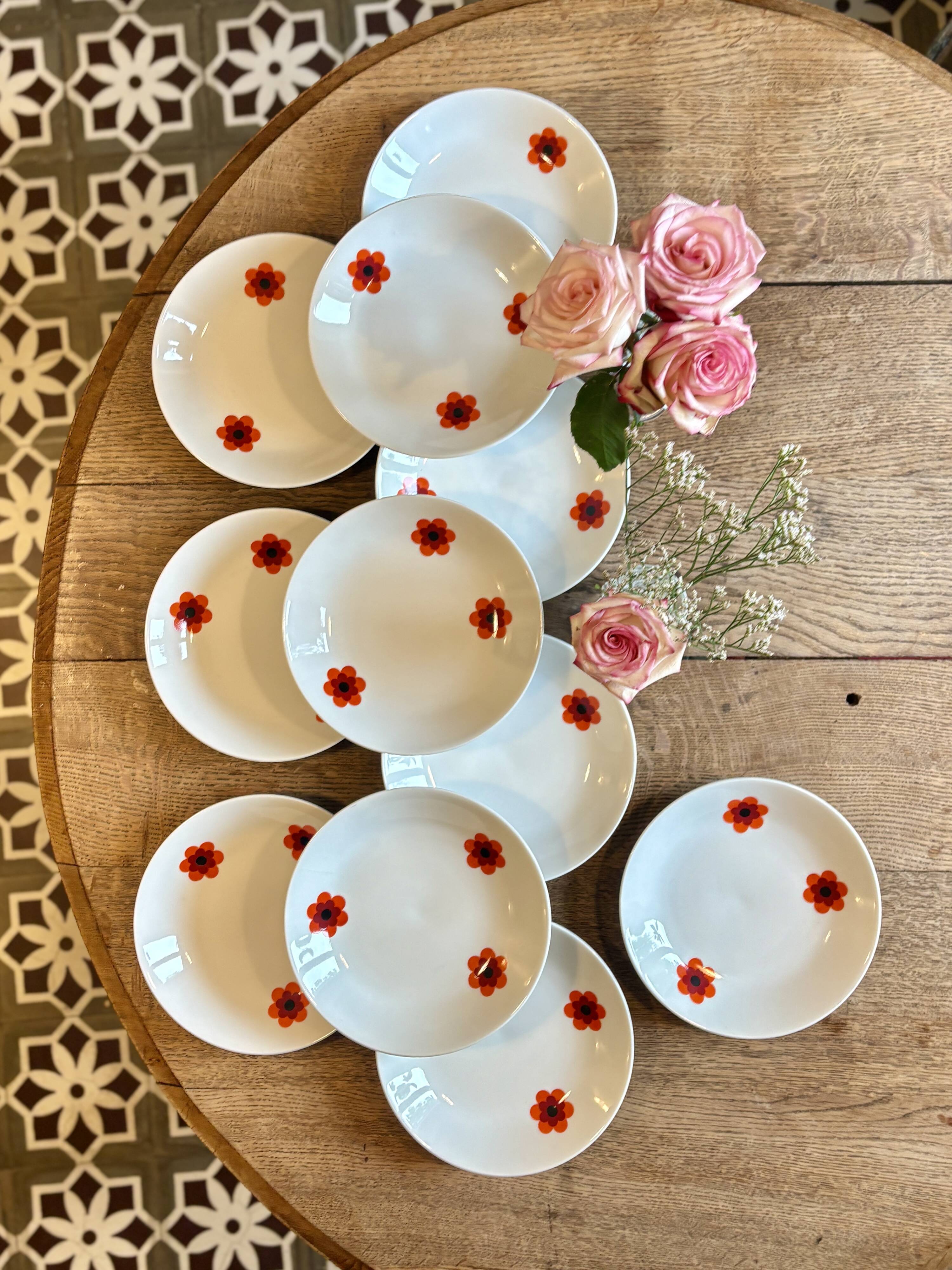 Lot de 11 assiettes creuses vintage, Scherzer Bavaria